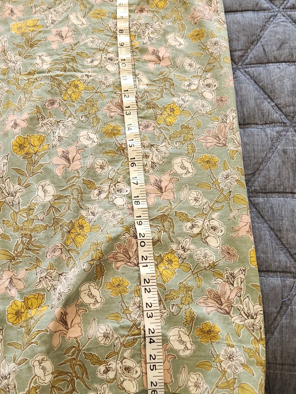 Cynthia Rowley Sage Green Floral Wide-Leg Pants with Yellow & Blush Accents - Picture 3 of 5